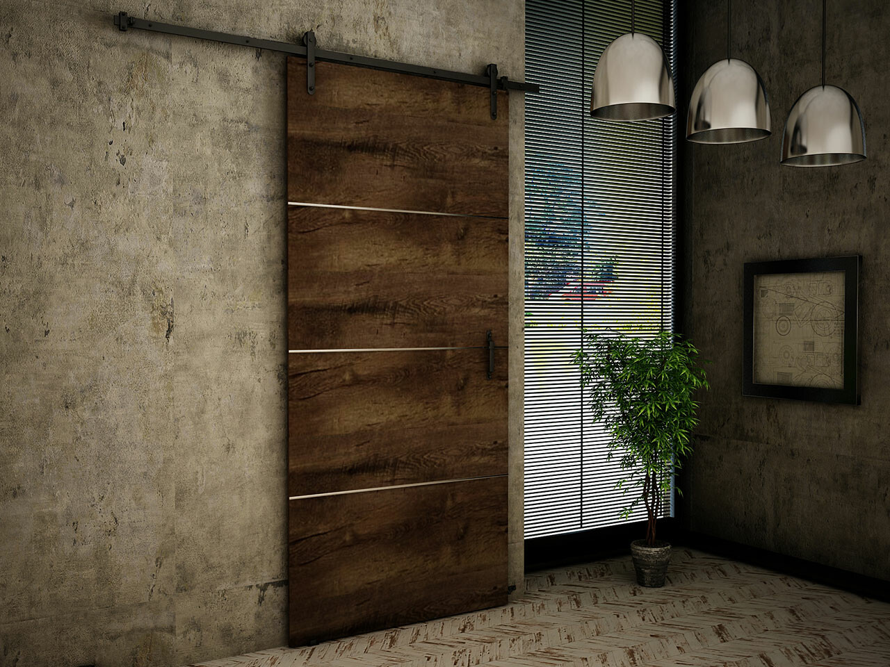 Schuifdeuren Dover 154 (Donker essen)