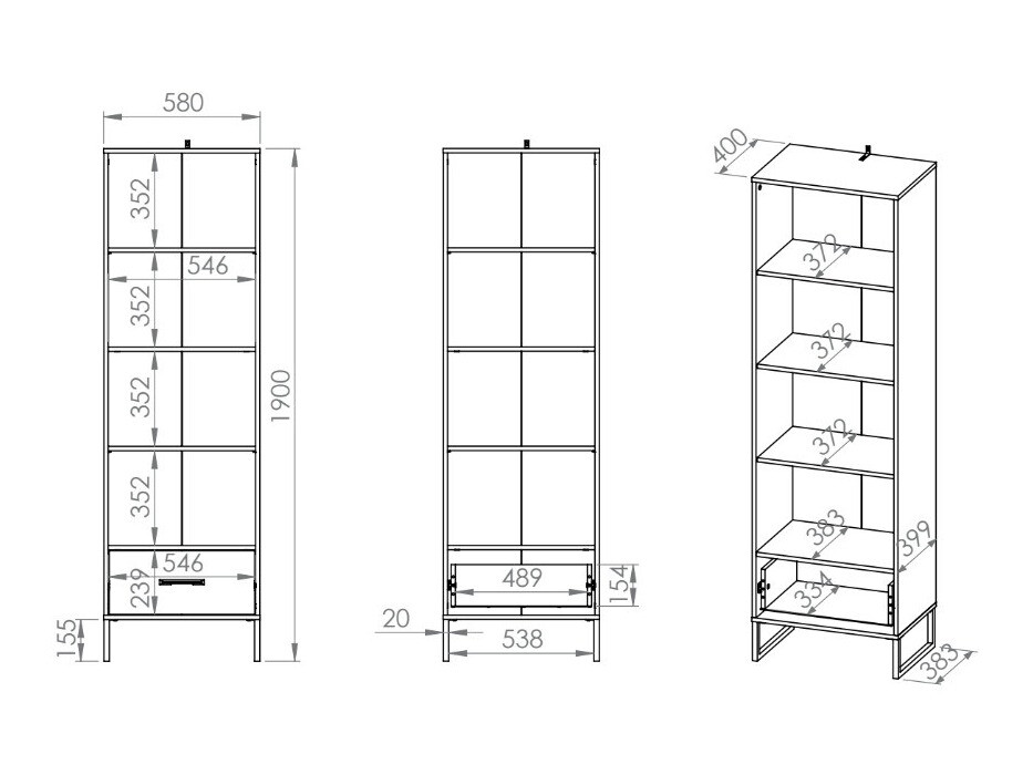 Boekenkast Tortiva 102