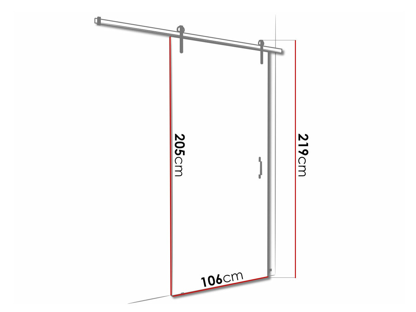 Schuifdeuren Dover 164 (Wit + Zwart)