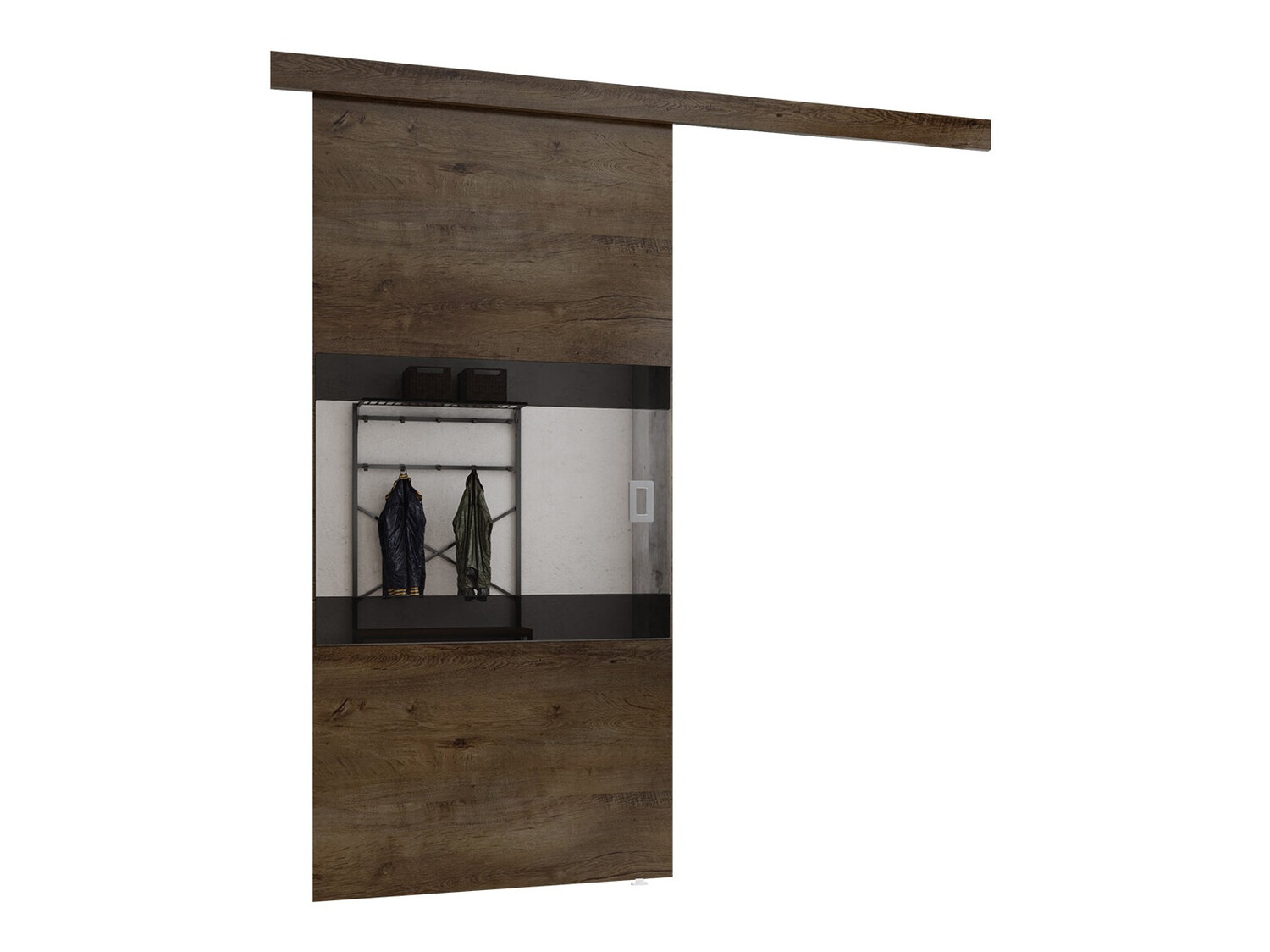 Schuifdeuren Dover 175 (Donker essen + Zwart)