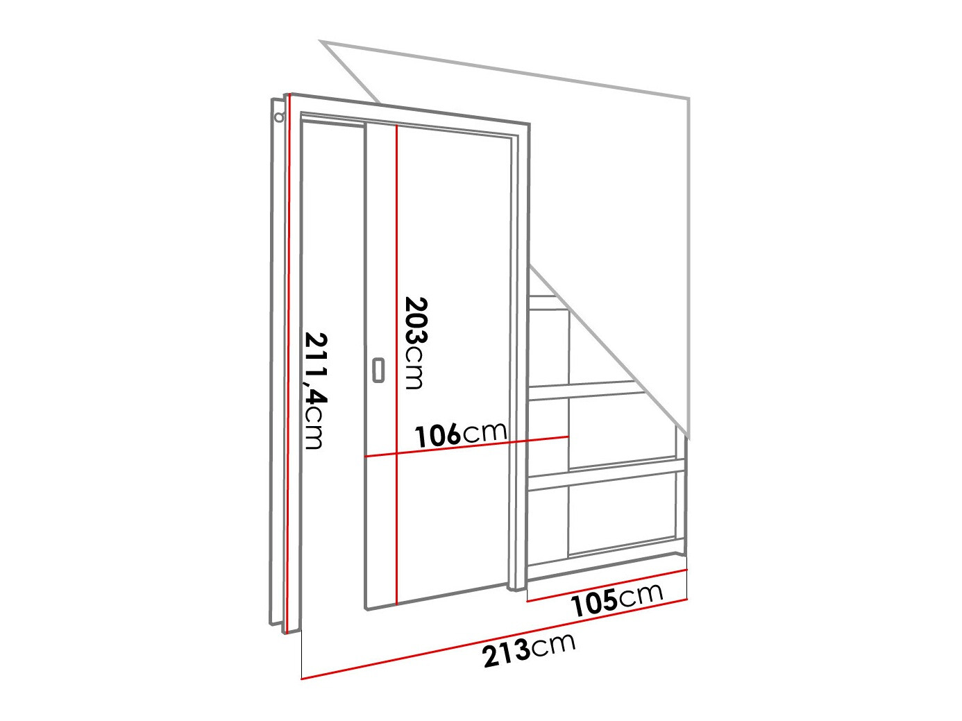 Schuifdeur Dover 185 (Antraciet)