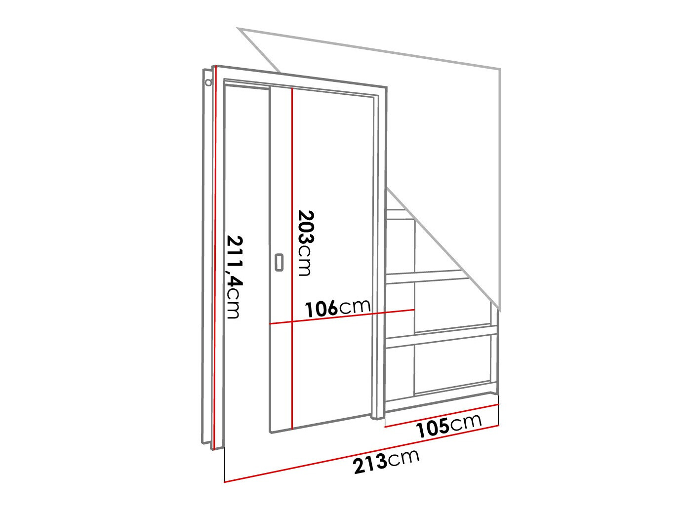 Schuifdeuren Dover 185 (Wit)