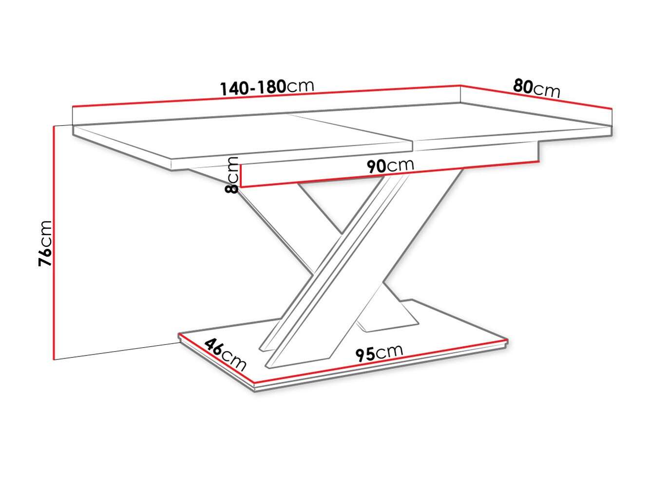 Tafel Decium (Glanzend wit)