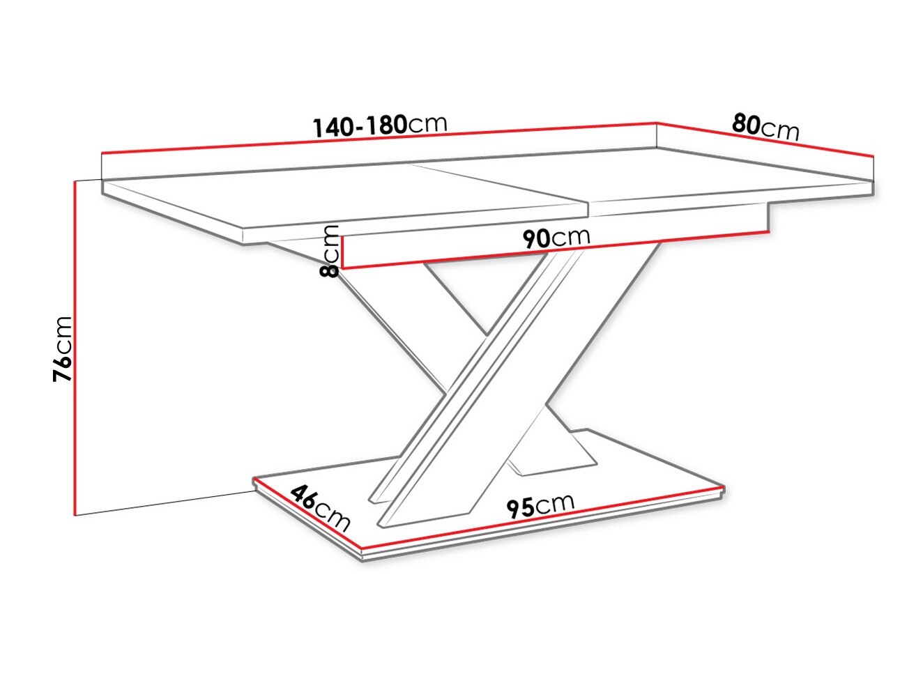 Tafel Goodyear 103 (Wit + Beton)