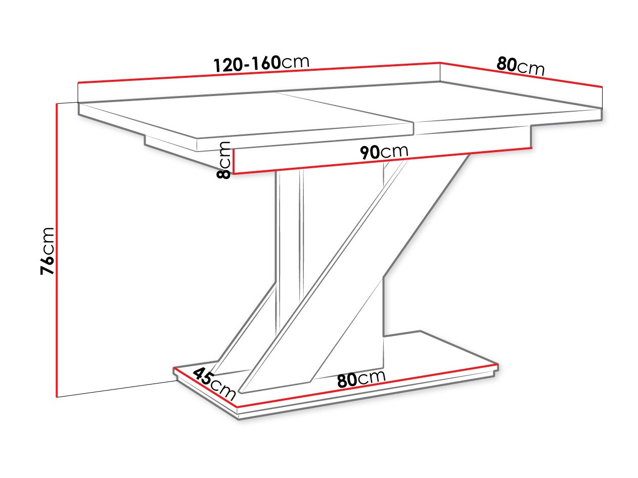 Tafel Goodyear 105 (Glanzend zwart + Beton)
