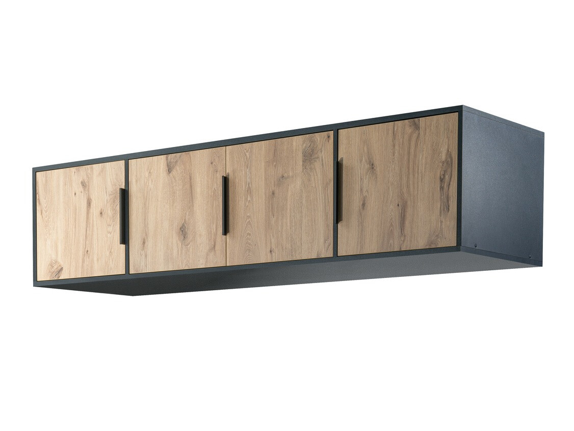 Dressoir Ophdome 116 (Donkere eik + Zwart)