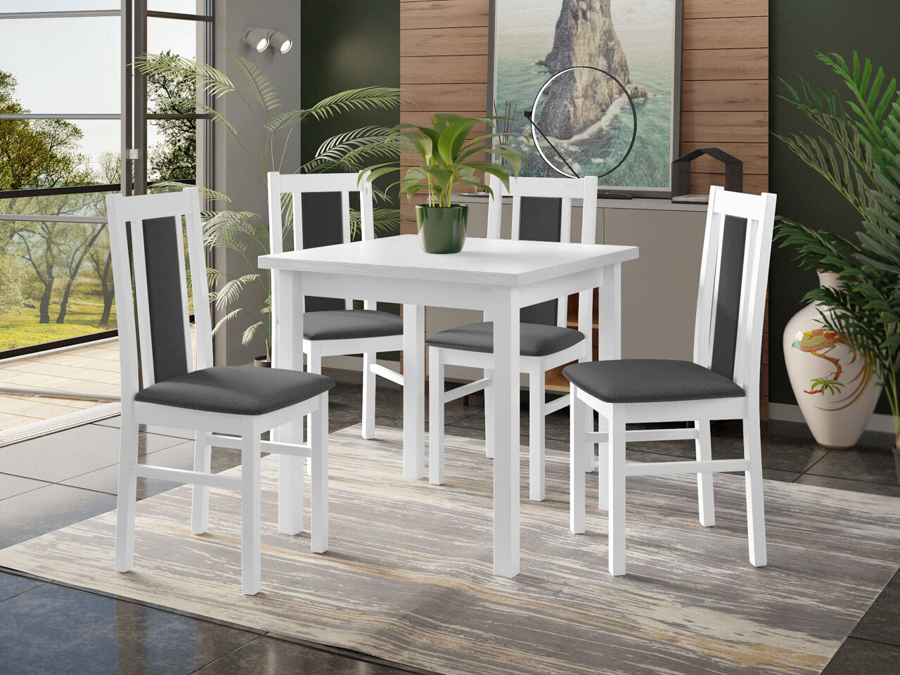 Eetkamerset Victorville 310 (Wit)