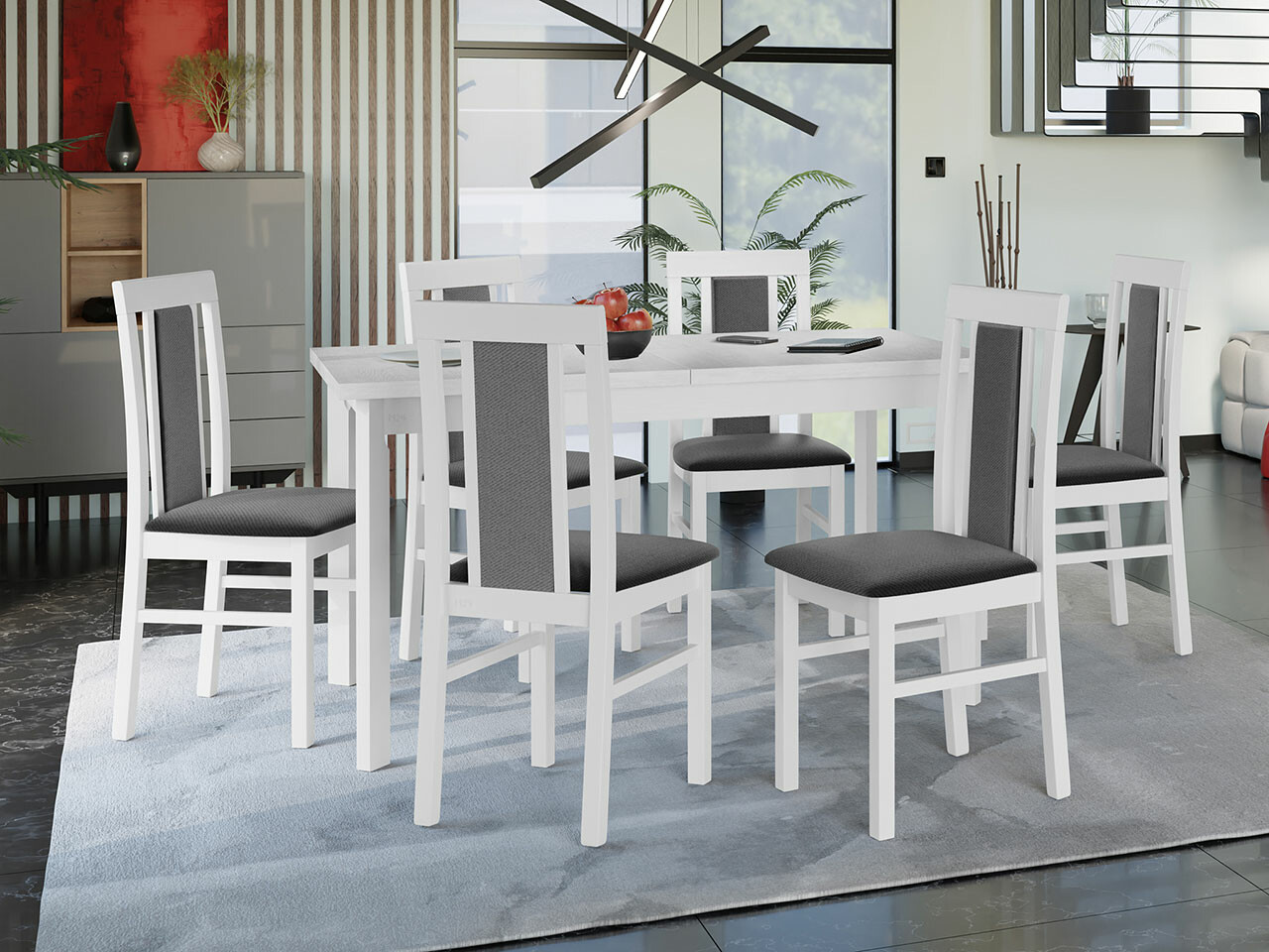 Eetkamerset Victorville 315 (Wit)