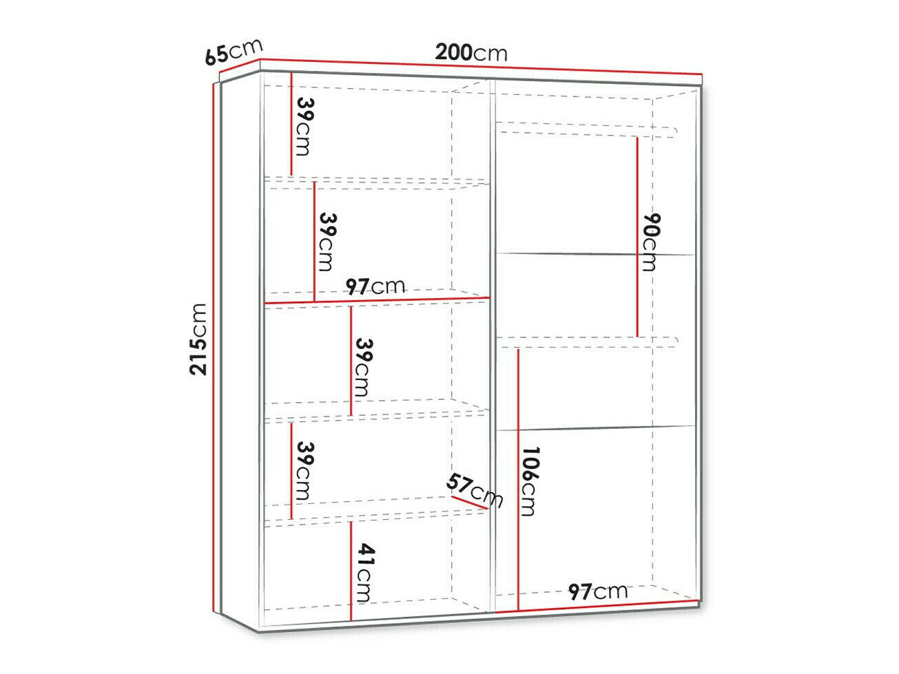 Kledingkast Honolulu 125 (Grafiet)
