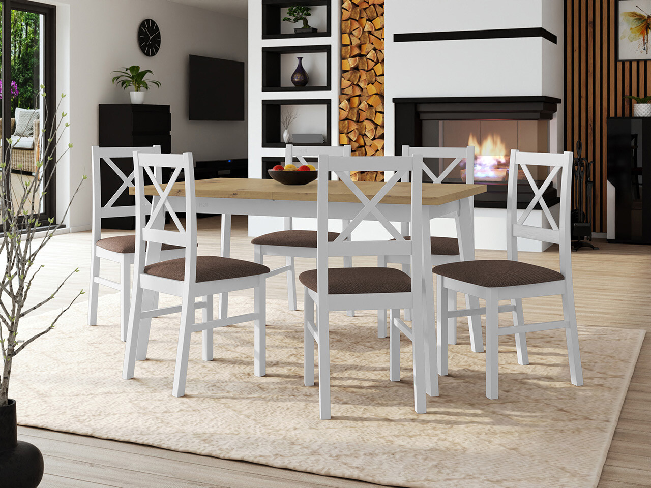 Eetkamerset Victorville 316 (Wit)