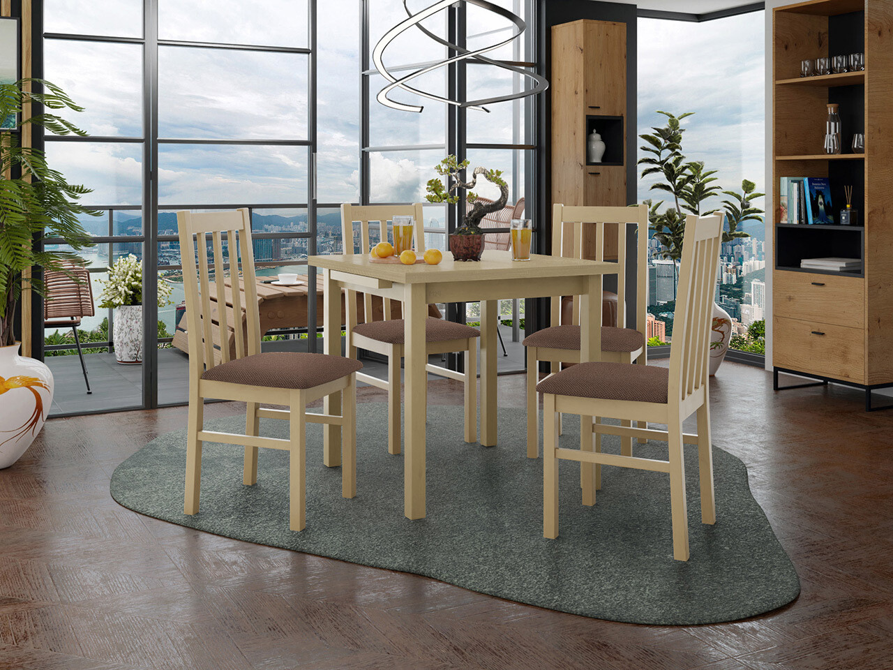 Eetkamerset Victorville 319 (Sonoma eik)