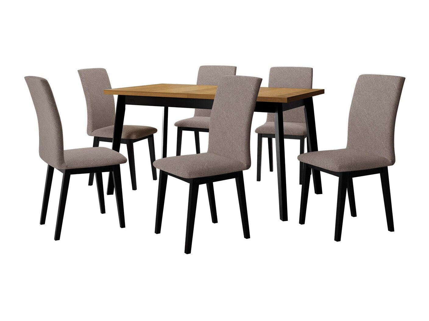 Eetkamerset Victorville 322 (Zwart)