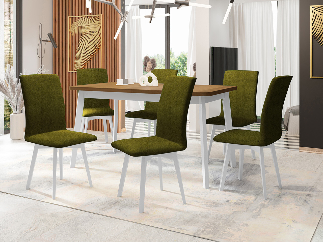 Eetkamerset Victorville 324 (Wit)