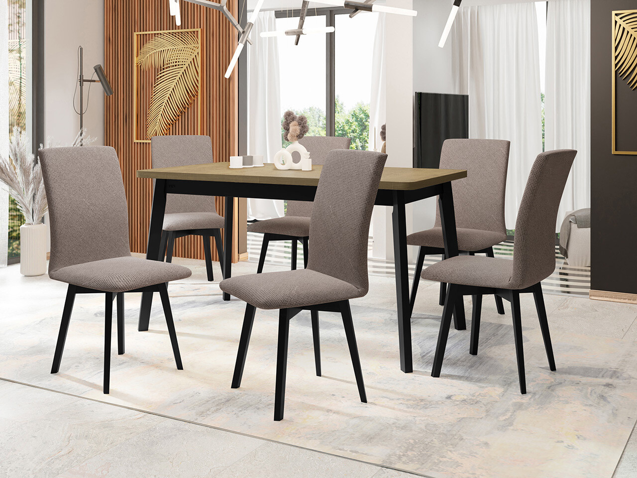 Eetkamerset Victorville 325 (Zwart)