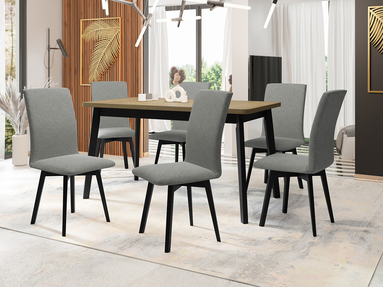 Eetkamerset Victorville 325 (Zwart)