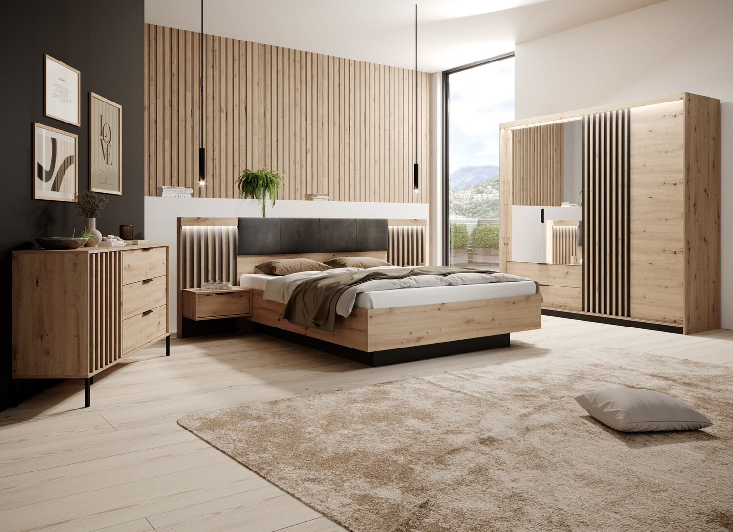 Een set nachtkastjes Lusone 105