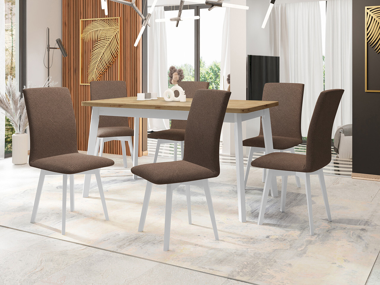 Eetkamerset Victorville 326 (Wit)