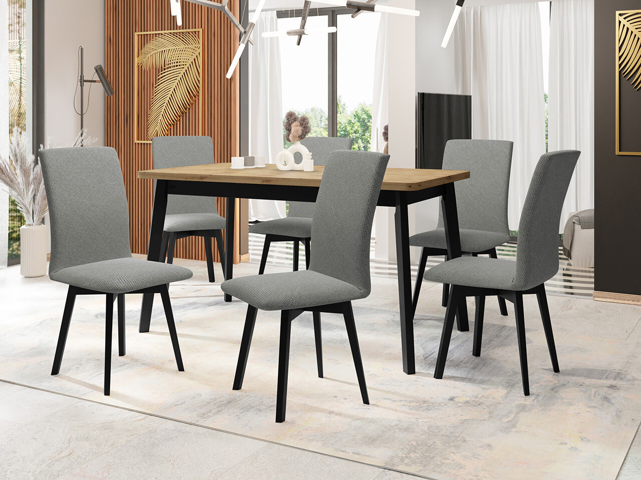 Eetkamerset Victorville 326 (Zwart)