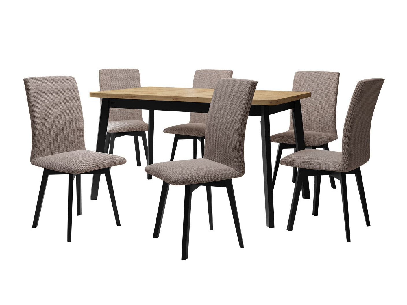 Eetkamerset Victorville 326 (Zwart)