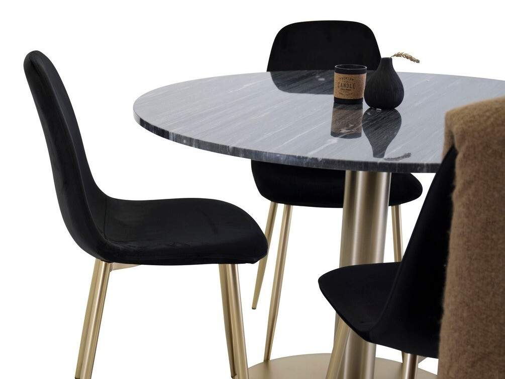 Eetkamerset Dallas 1220 (Zwart + Gouden)