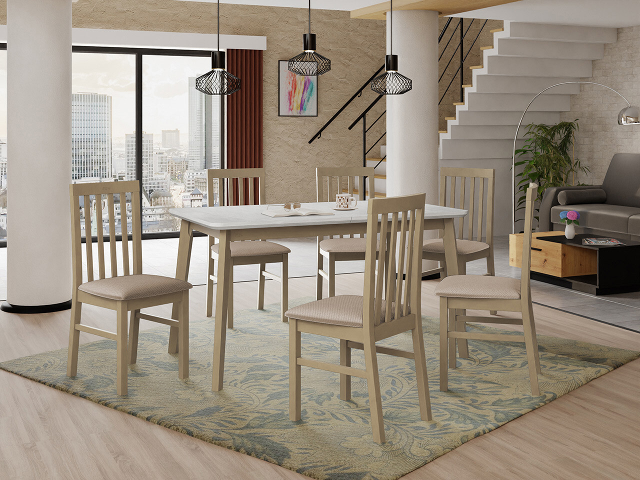 Eetkamerset Victorville 267 (Sonoma eik)