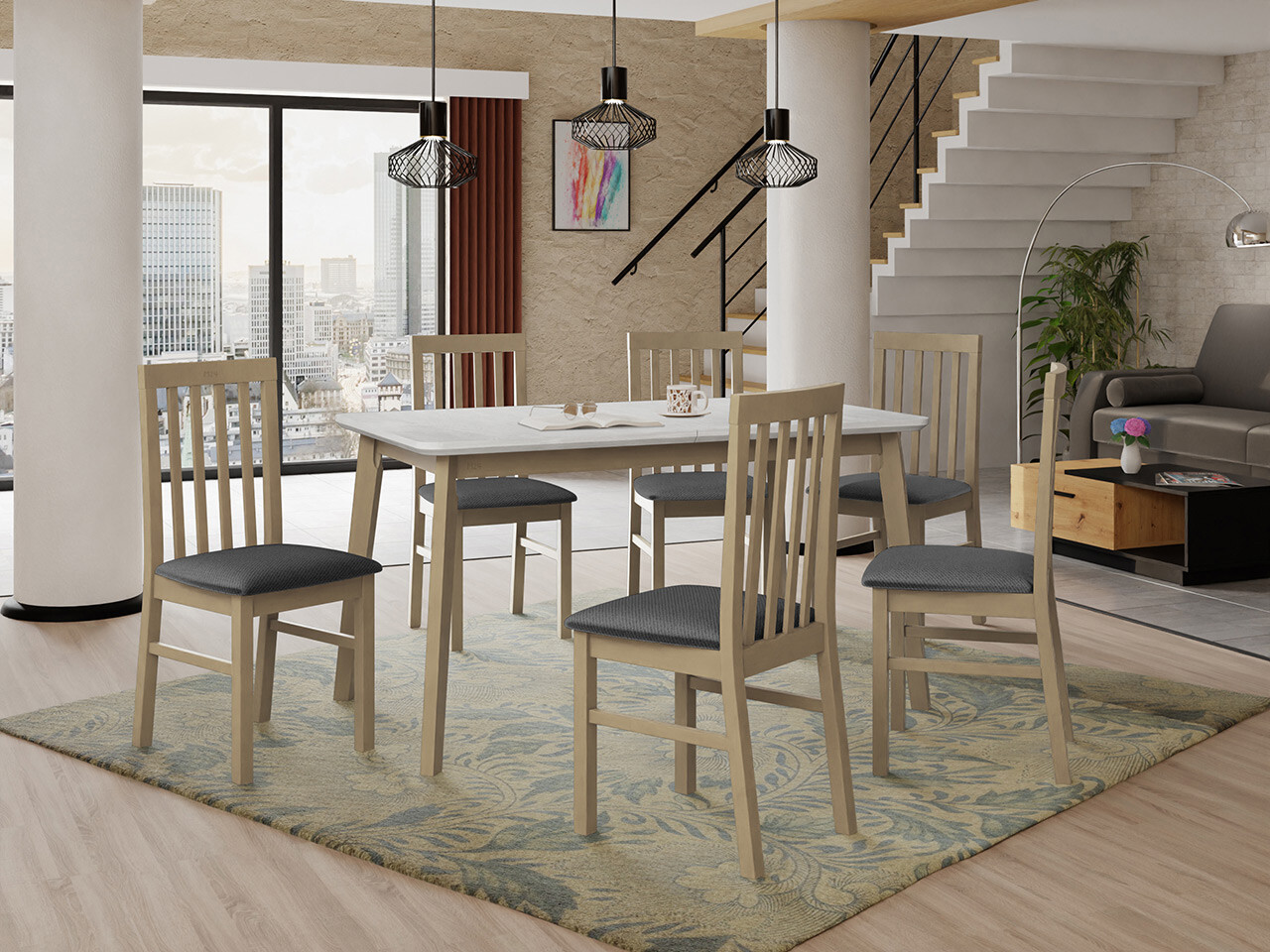 Eetkamerset Victorville 267 (Sonoma eik)