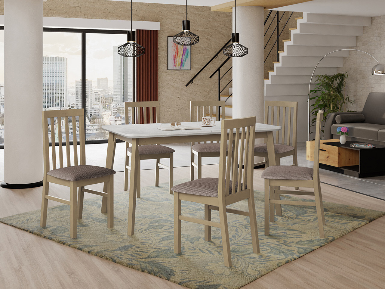 Eetkamerset Victorville 267 (Sonoma eik)