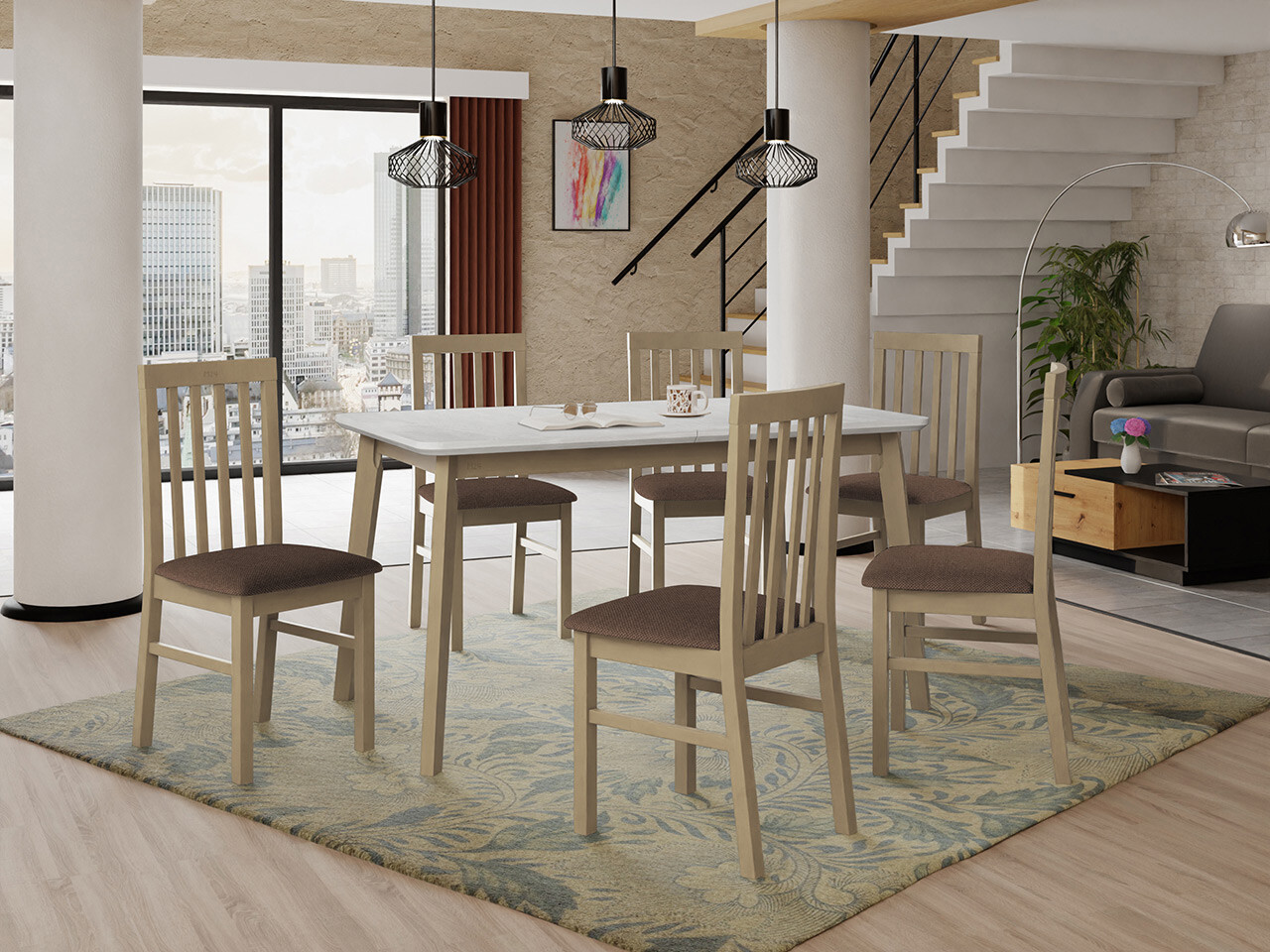 Eetkamerset Victorville 267 (Sonoma eik)