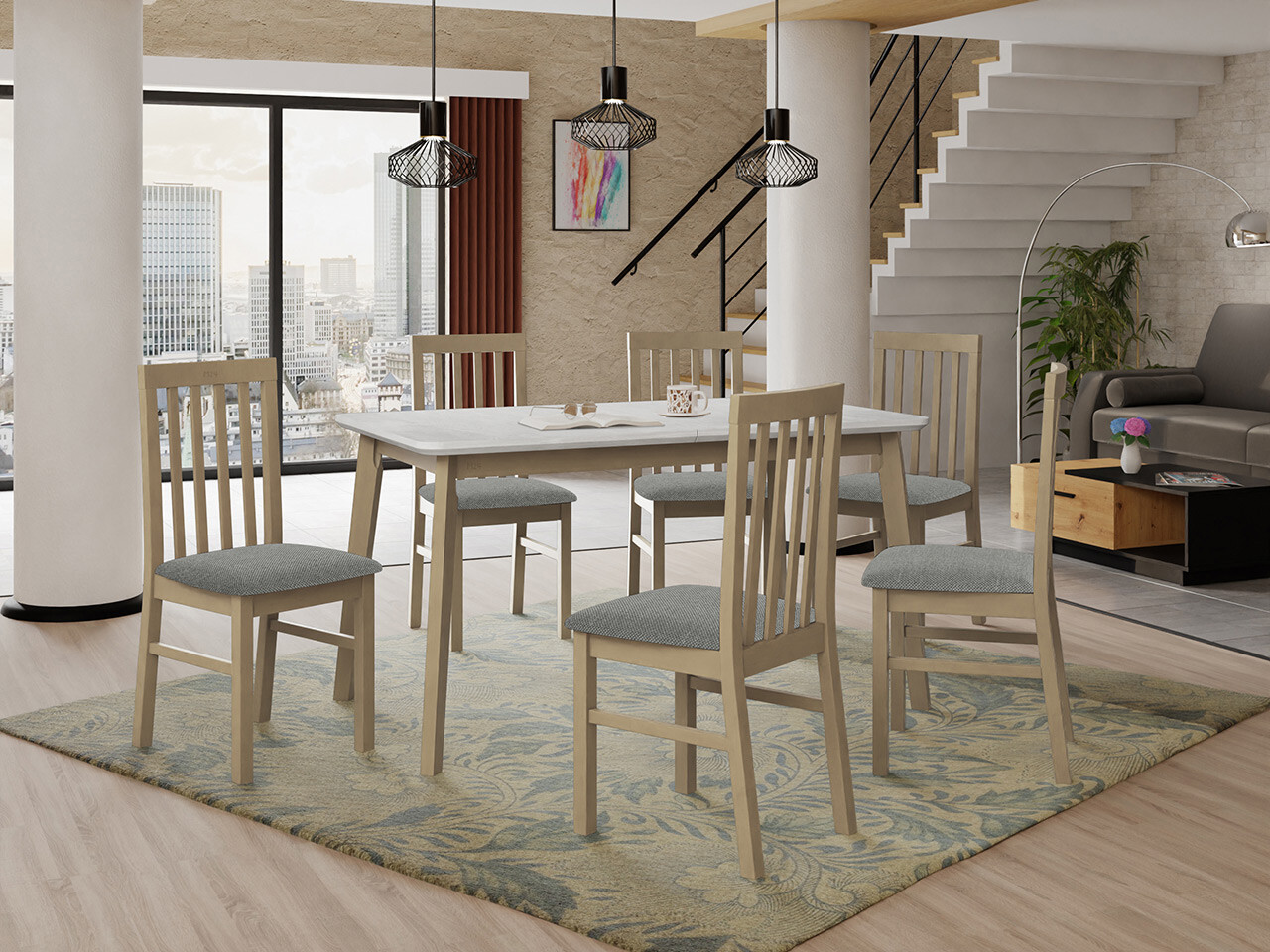 Eetkamerset Victorville 267 (Sonoma eik)