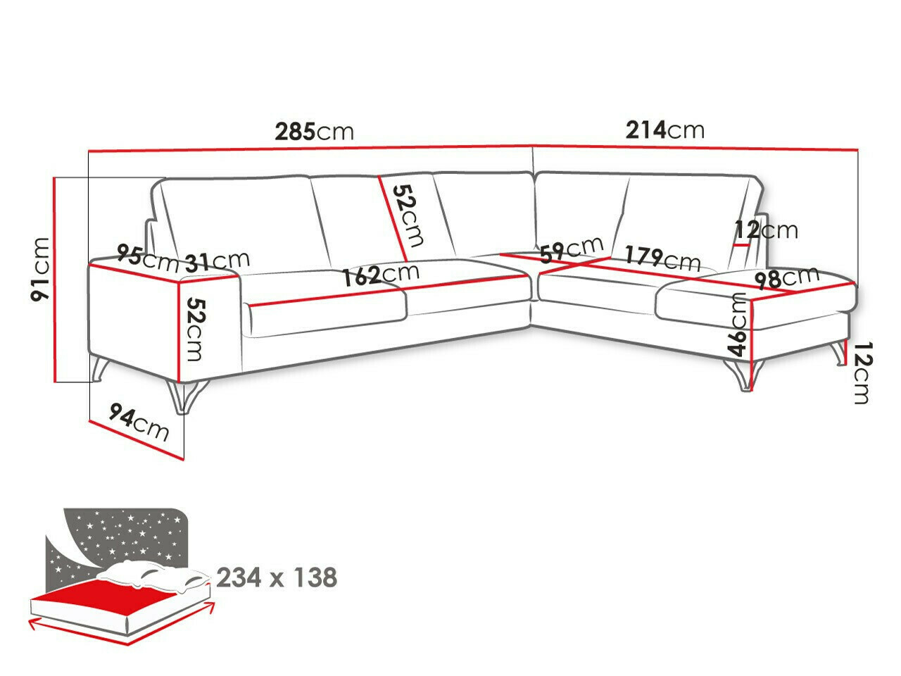 Hoekbank ComfiDream Lyrana II (Vogue 16)