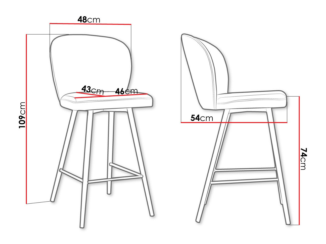 Barkruk Jackson 101 (Zwart + Magic Velvet 2209)