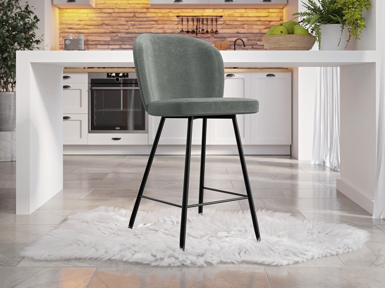 Barkruk Jackson 101 (Zwart + Magic Velvet 2217)