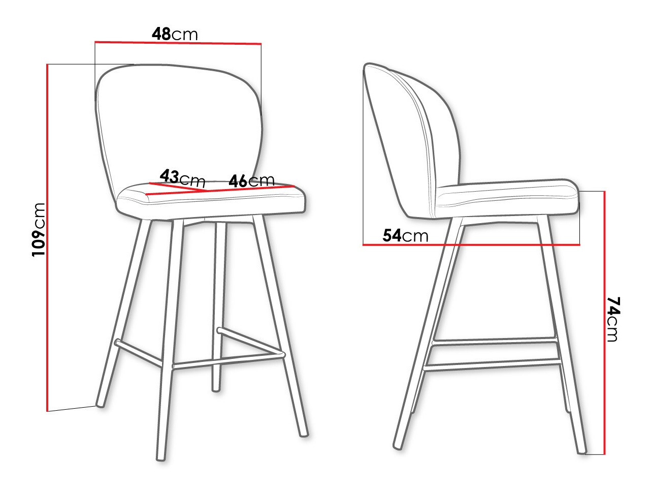 Barkruk Jackson 101 (Zwart + Magic Velvet 2217)