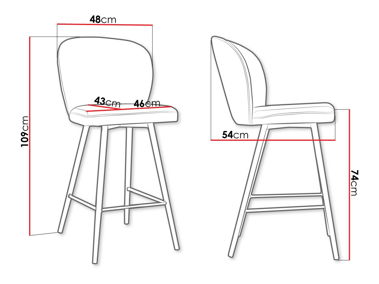 Barkruk Jackson 101 (Zwart + Magic Velvet 2219)