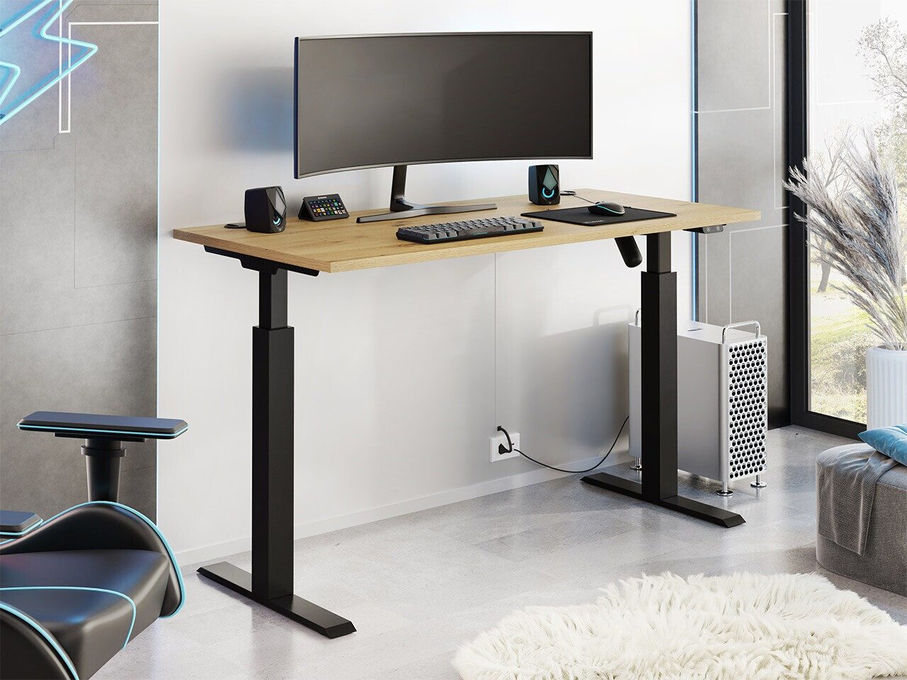 In hoogte verstelbaar bureau Tucson 171 (Artisan eiken + Matzwart)