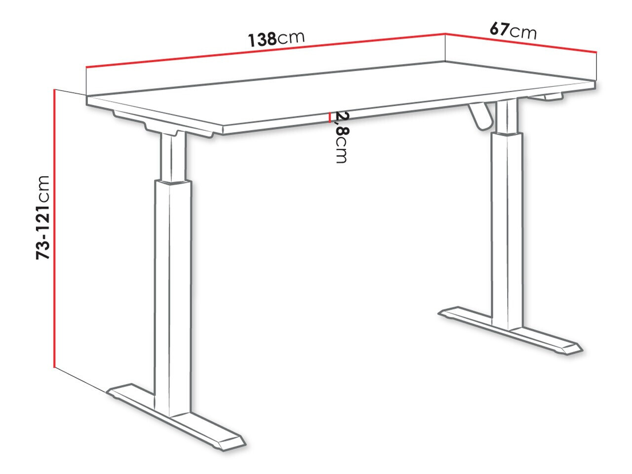 In hoogte verstelbaar bureau Tucson 171 (Artisan eiken + Matzwart)