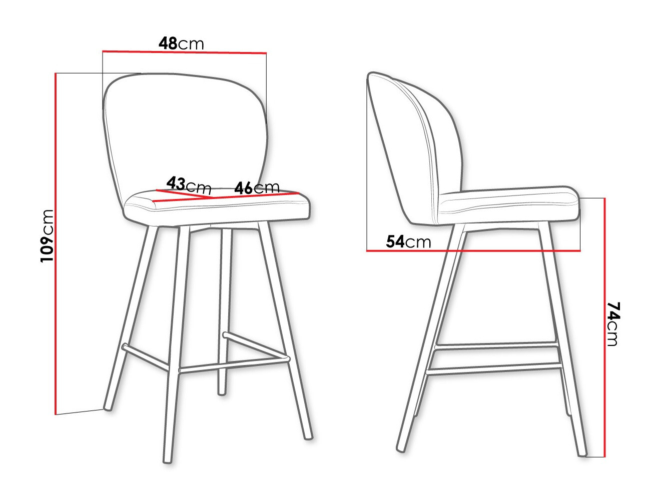 Barkruk Jackson 101 (Zwart + Magic Velvet 2225)