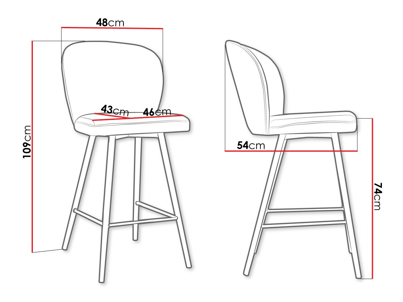 Barkruk Jackson 101 (Zwart + Magic Velvet 2240)