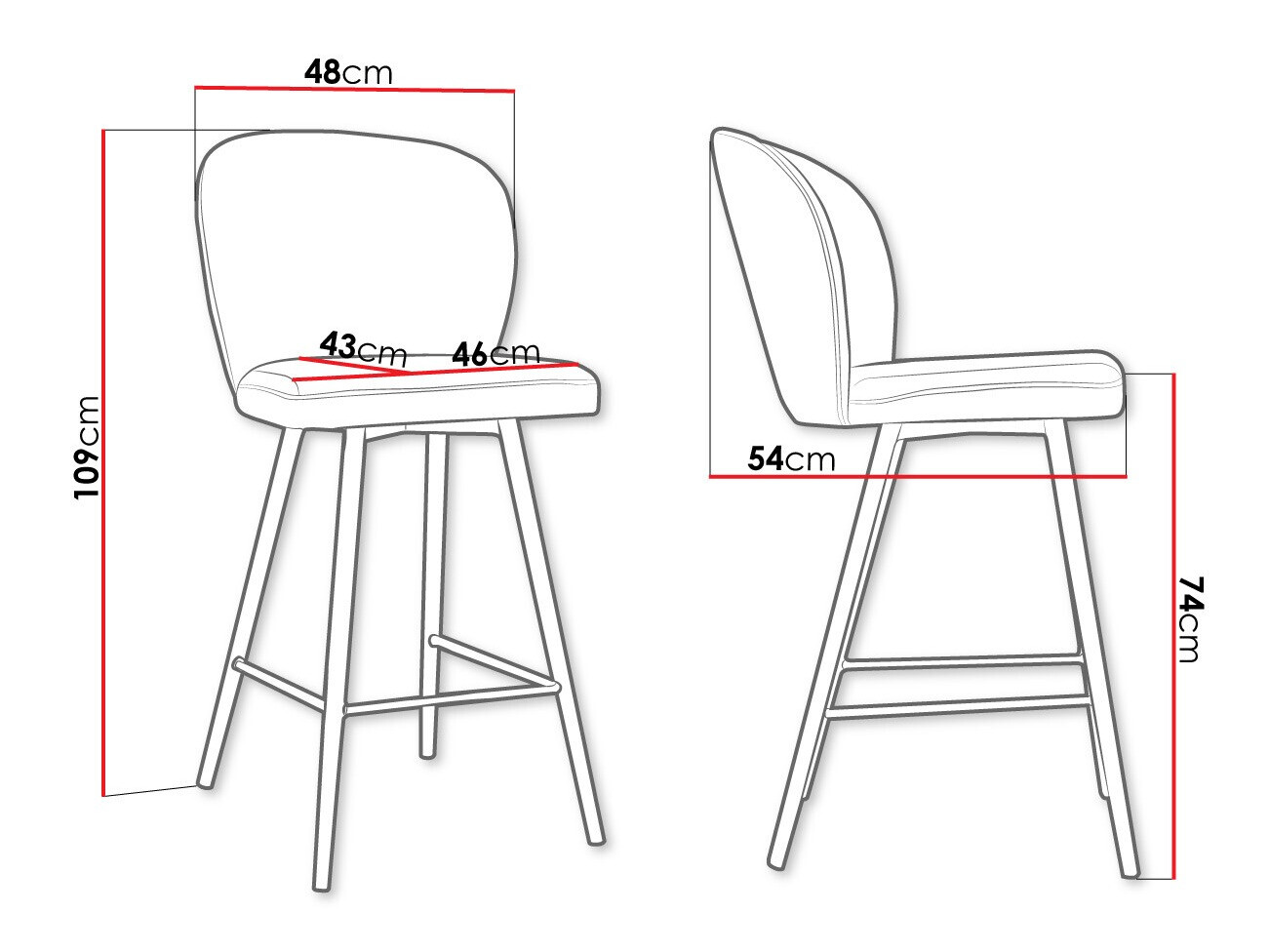 Barkruk Jackson 101 (Zwart + Magic Velvet 2250)