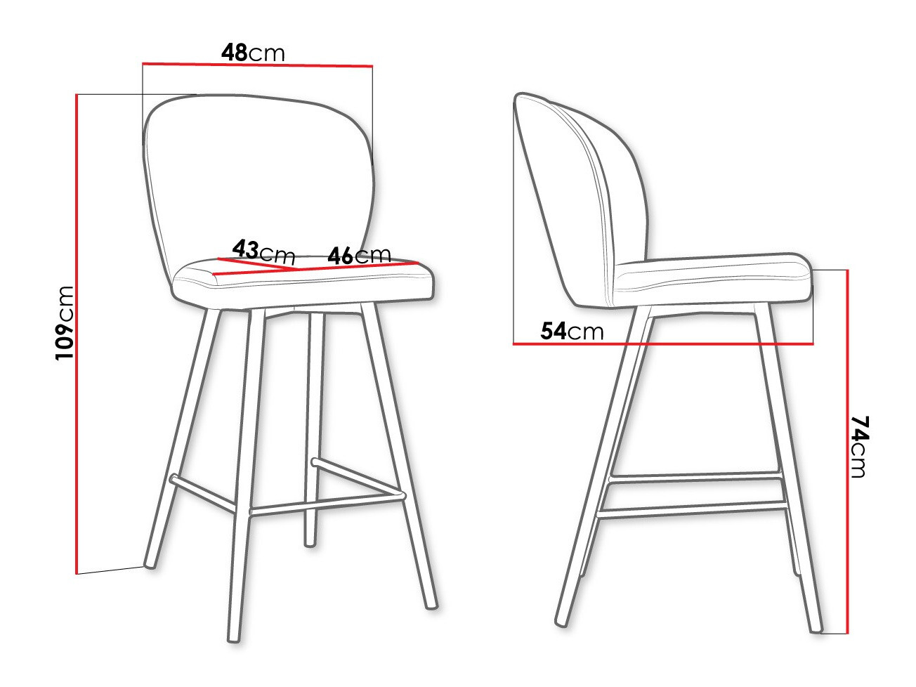 Barkruk Jackson 101 (Zwart + Magic Velvet 2258)