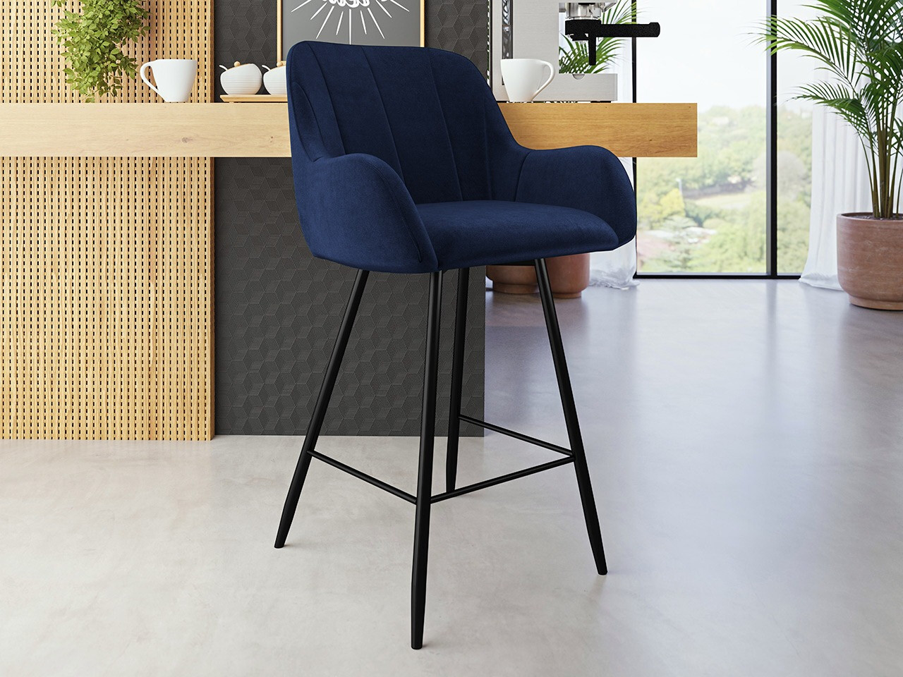 Barkruk Jackson 102 (Zwart + Magic Velvet 2216)