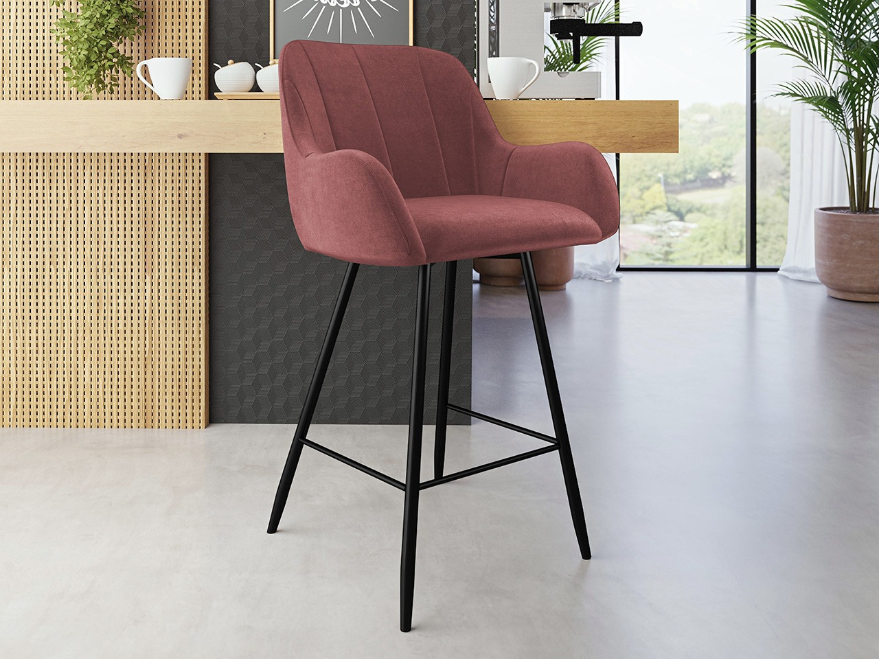 Barkruk Jackson 102 (Zwart + Magic Velvet 2258)