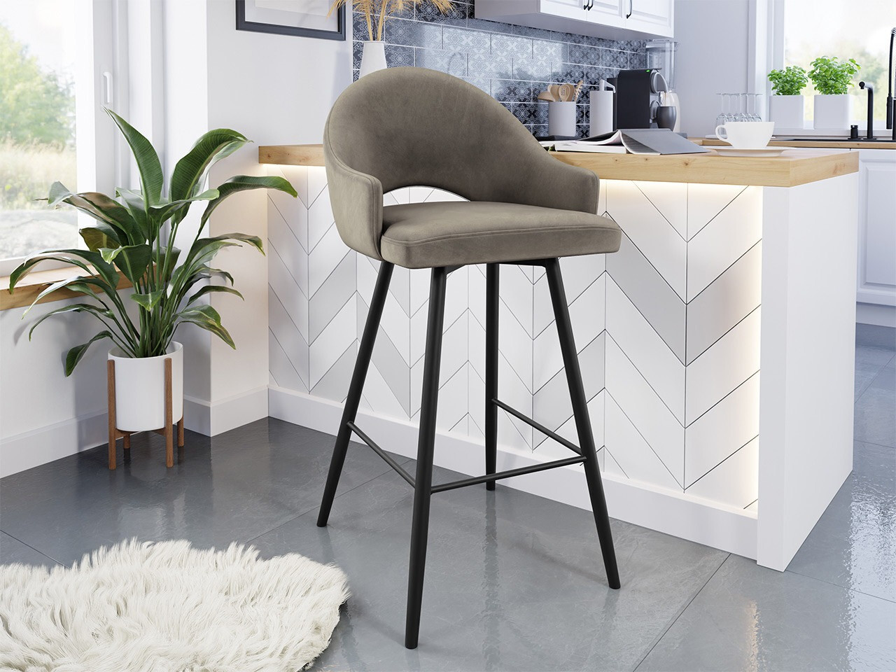 Barkruk Jackson 103 (Zwart + Magic Velvet 2209)