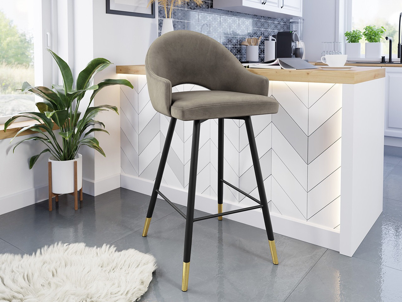 Barkruk Jackson 103 (Zwart + Magic Velvet 2209)