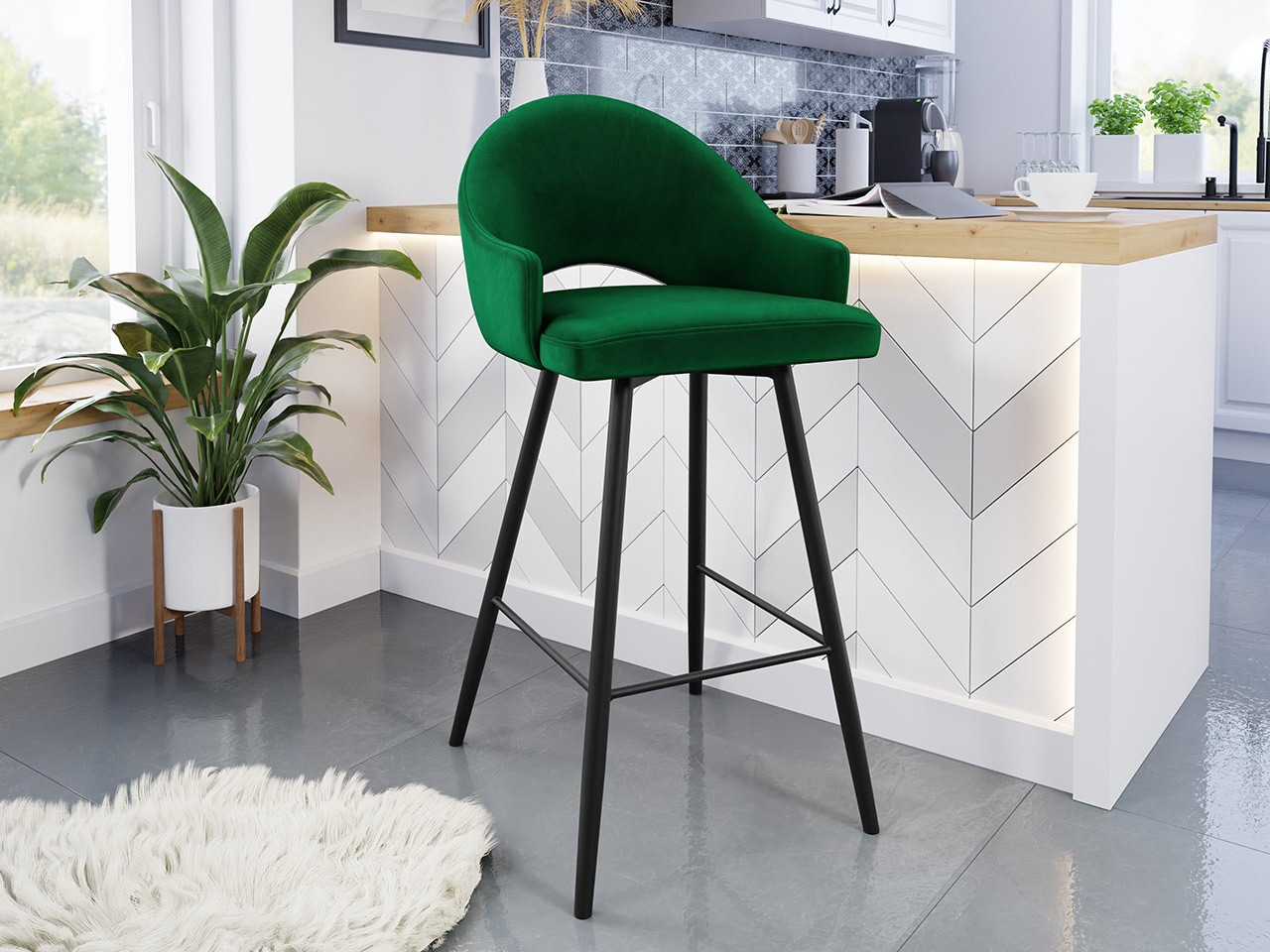 Barkruk Jackson 103 (Zwart + Magic Velvet 2225)