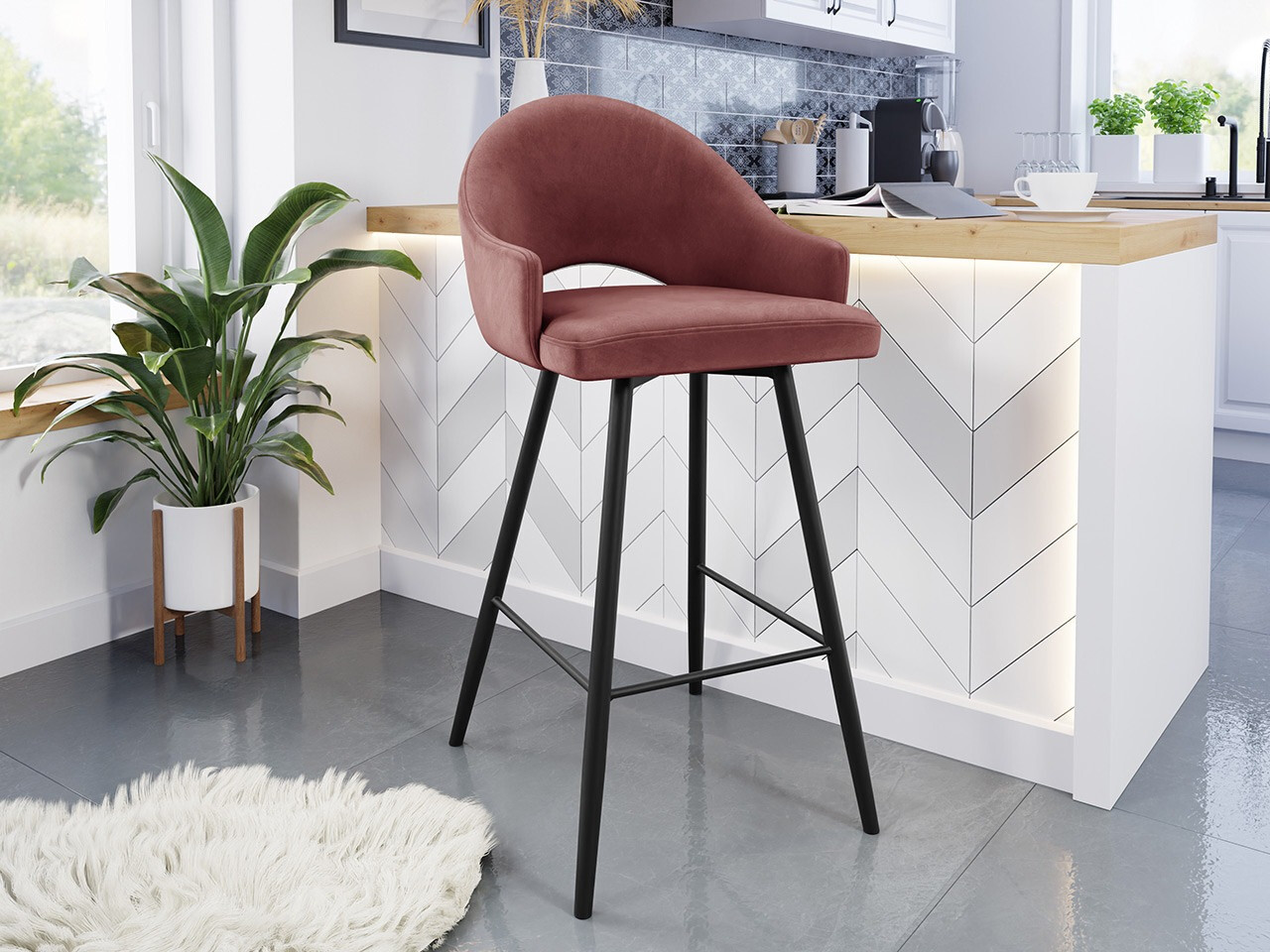 Barkruk Jackson 103 (Zwart + Magic Velvet 2258)