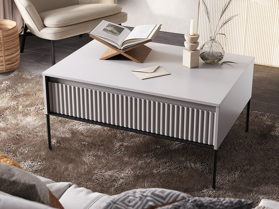 Salontafel Fernolu 110 (Grijs + Zwart)