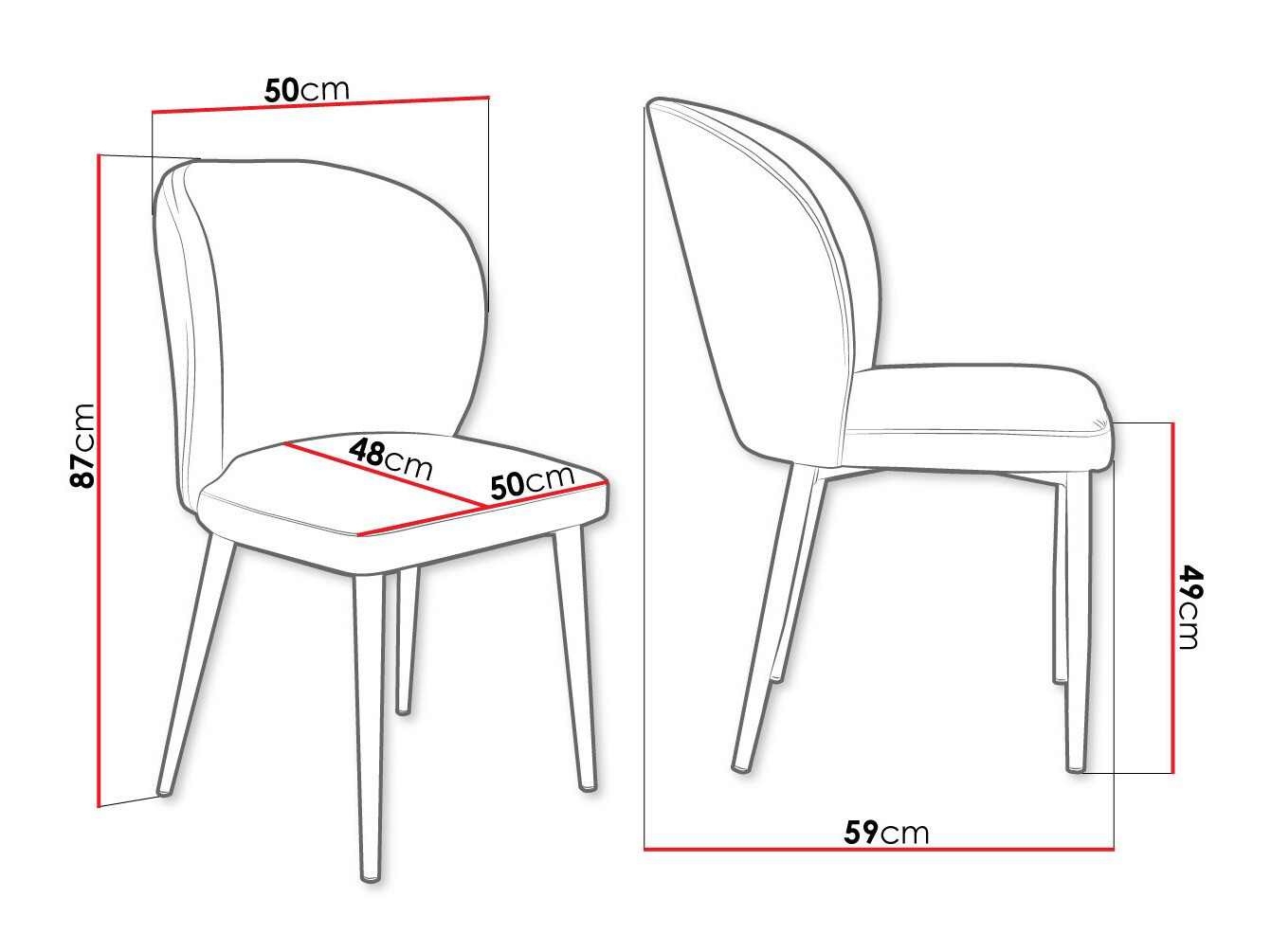 Stoel Jackson 104 (Zwart + Magic Velvet 2209)