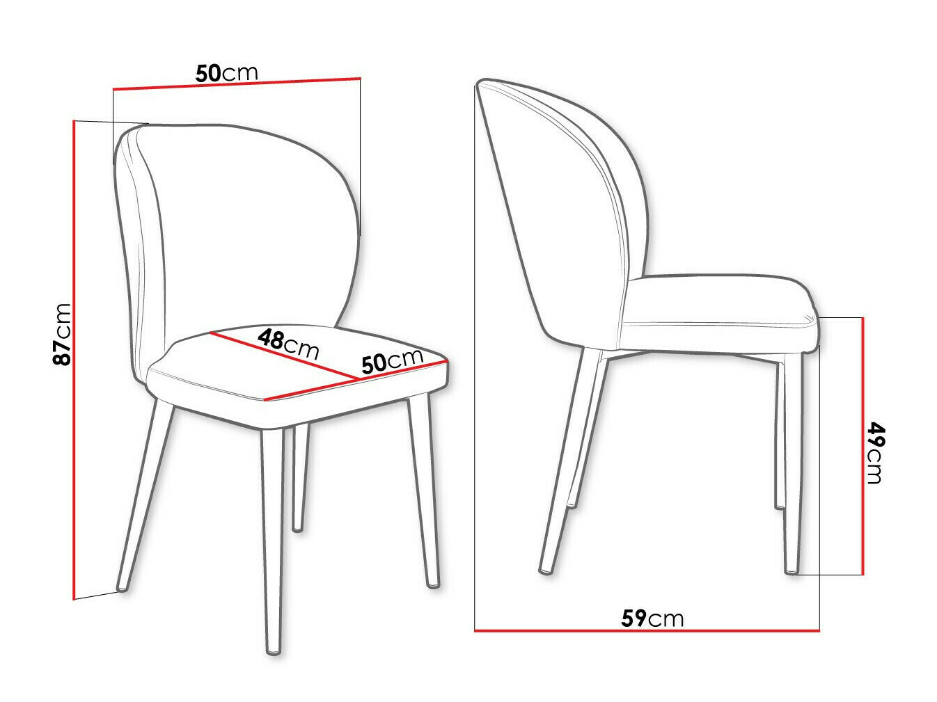 Stoel Jackson 104 (Zwart + Magic Velvet 2225)