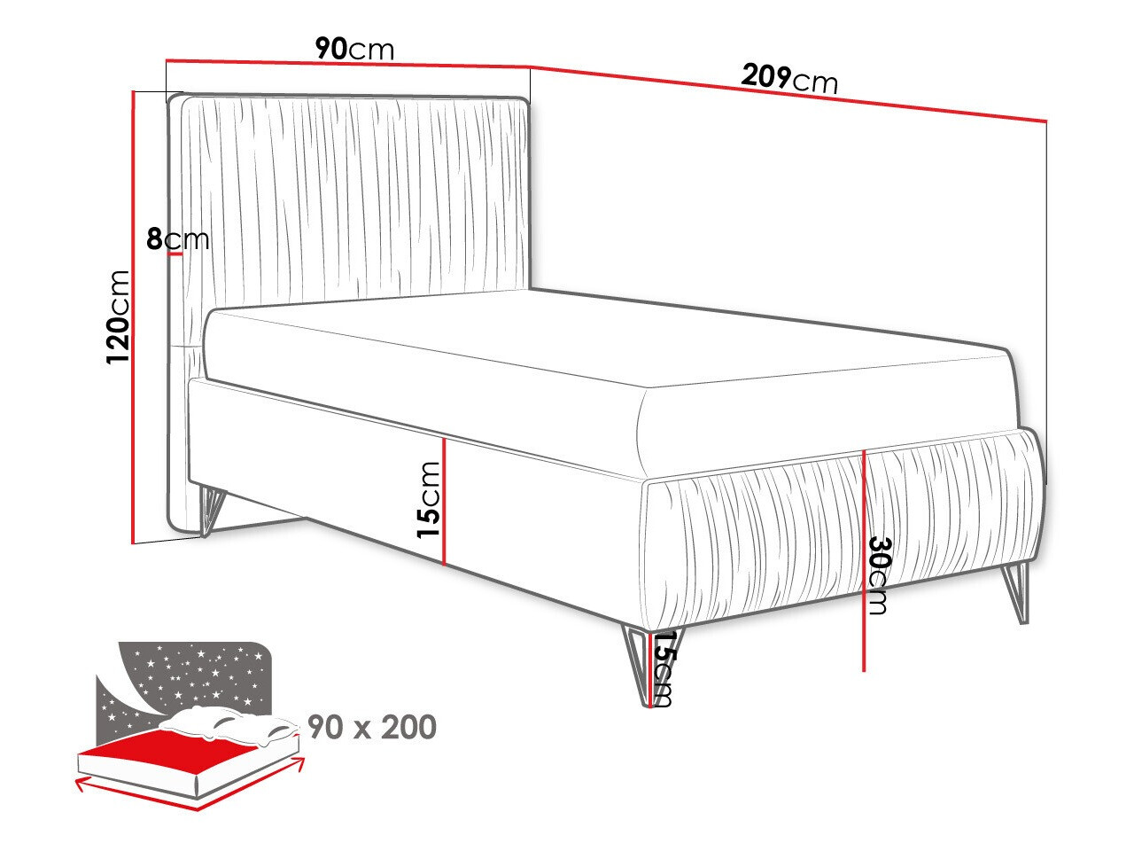 Boxspring Logan 112 (Amor Velvet 4305)
